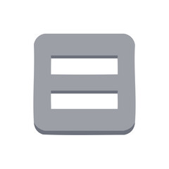 Gray Equal Sign Icon, Mathematical Symbol for Equation, Equality, and Mathematics