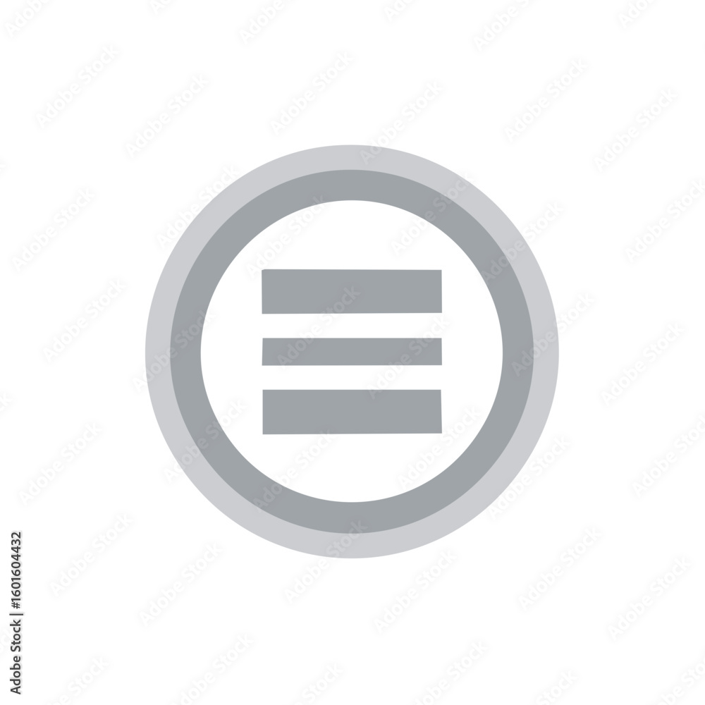 Poster menu navigation button icon gray symbol with circular border ui interface graphic element simple sig