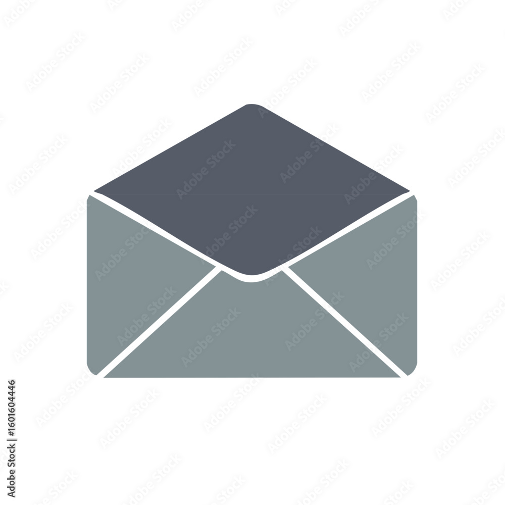 Poster Open Envelope Illustration with Triangle Flap Shows Sending or Receiving Mails or Notifications