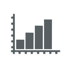Business Chart: Increasing Sales Growth with Gray Bar Graph Icon for Data Analysis