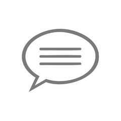 Simple Speech Bubble Icon with Lines Inside for Dialogue Concept
