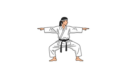 Martial Arts Stance: Karate Practitioner in Action