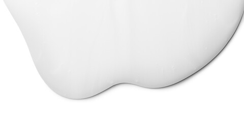 White shampoo gel isolated on white background, border design. Liquid gel flowing, shower fluid gel border, isolated on white background, dripping shampoo texture on white, body care cosmetic Top view