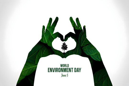 World environment day june hands making heart shape with tree save environment love