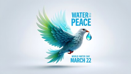 World water day peace dove illustration march twenty second water conservation theme art