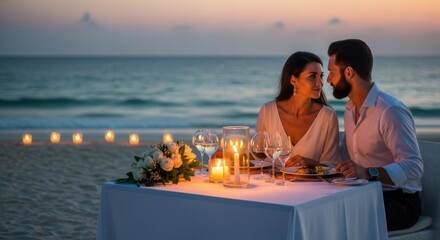 Romantic Beach Dinner: Couple's Evening by the Sea