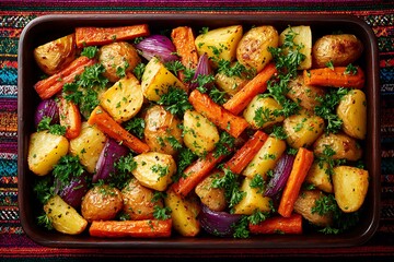 Delicious roasted vegetables, a colorful and flavorful dish