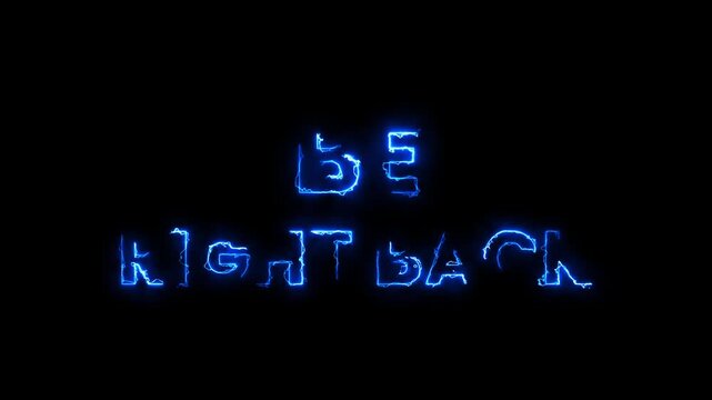 Neon be right back text animation. animated stream overlays, be right back screen 4K stock video.