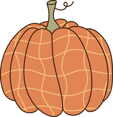 Groovy Pumpkin with Curved Lines
