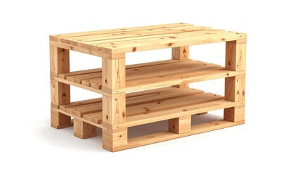 Three-tiered wooden pallet shelf