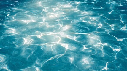 Obraz premium Sunlit water ripple patterns captured from above. AI image