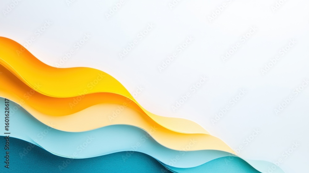 Aufkleber colorful layers of paper with wavy edges create a visually appealing abstract design on a light back
