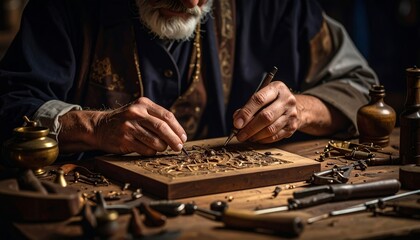 Woodcarving Artist at Work