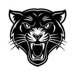 Tiger head vector illustration featuring a wild feline mascot in tribal tattoo style design