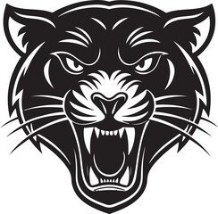 Angry tiger head vector illustration with wild animal features and tribal style design