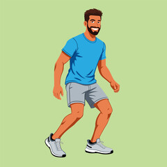 Stylish man jogging, fit male in sportswear. Fitness, health & lifestyle themes. Active and energetic design