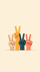 Fototapeta premium Animated sign language alphabet concept - educational design for communication