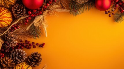 Autumn and winter decorations create a festive atmosphere for celebrations