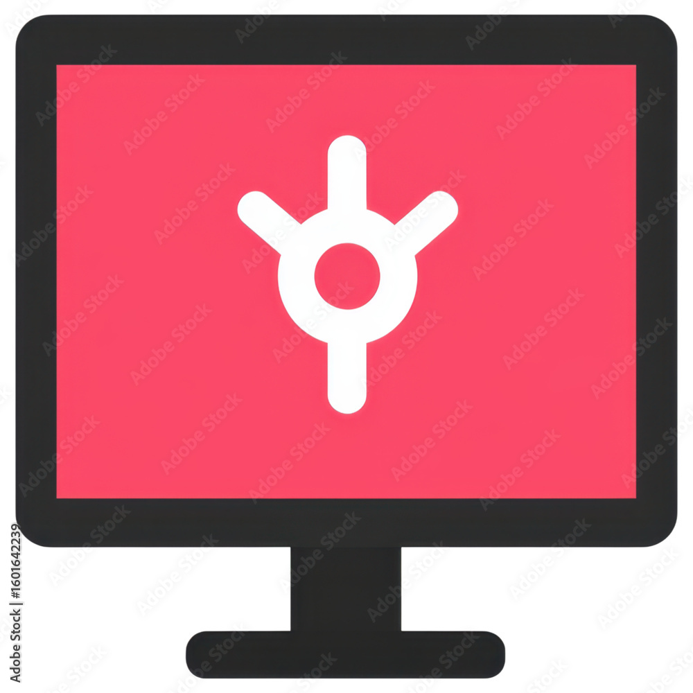 Poster modern computer screen with abstract design and bright background