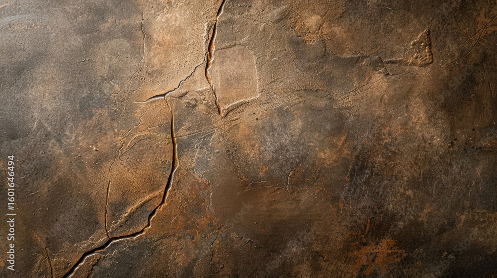 Poster textured concrete surface with subtle cracks and rich, earthy color palette. intricate patterns and 
