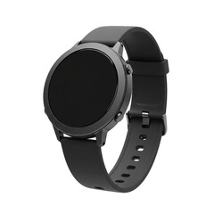 Fitness watch with blank screen isolated on white background