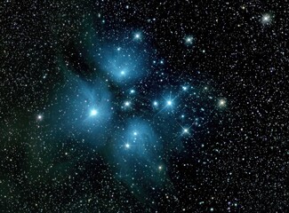 Star cluster bathed in nebulae
