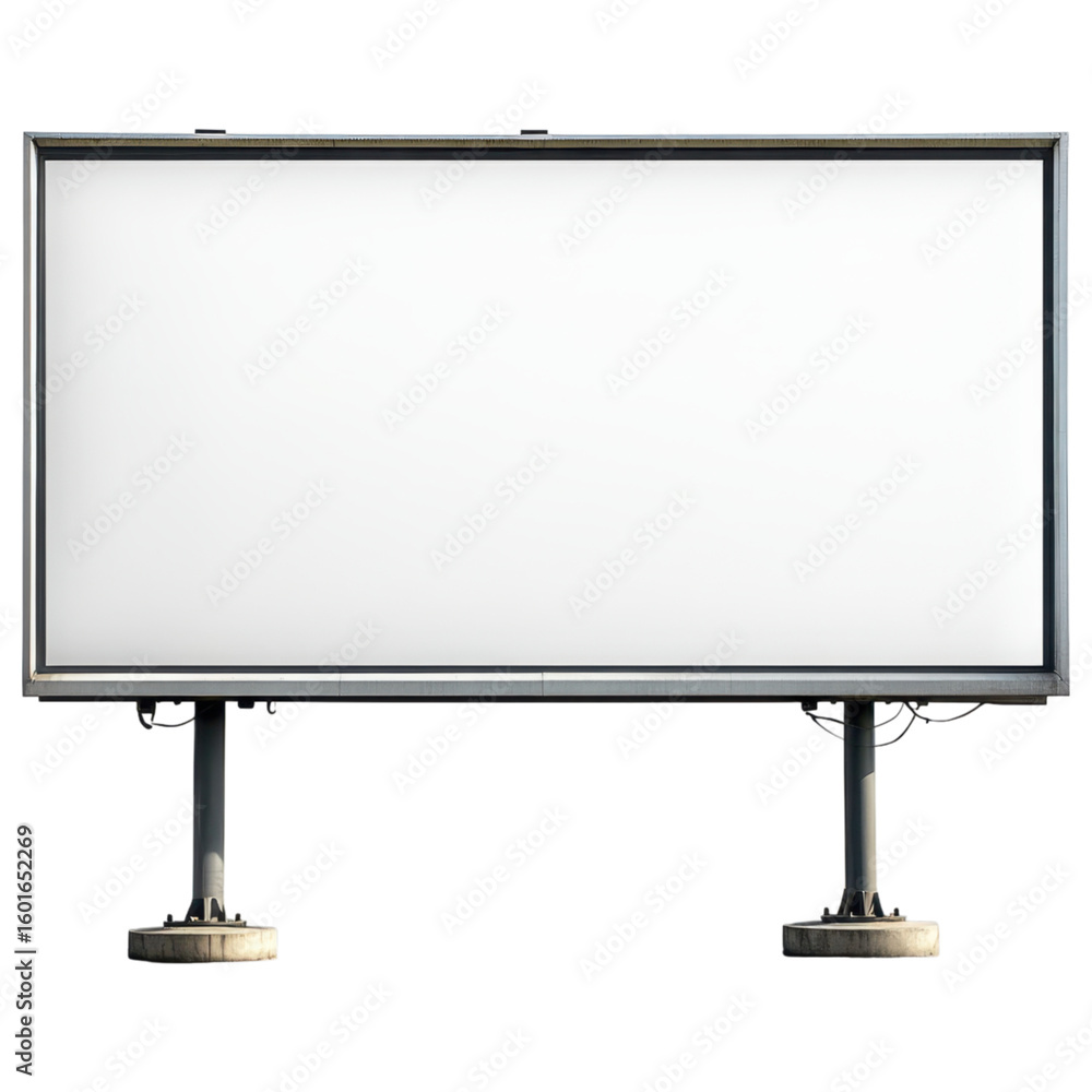 Poster empty billboard standing alone in urban setting with clear space