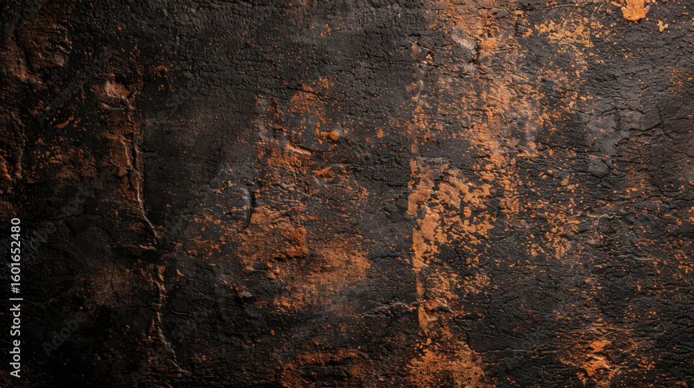 Poster dark grunge abstract background with scratches and noise, featuring textured surface of black and ru