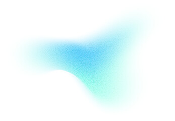 Abstract gradient shape with noise, blue blurred grainy color gradation, vibrant design element. Figure with soft flow effect, isolated on white. Vector illustration.
