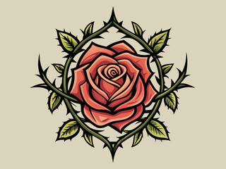 thorny rose illustration