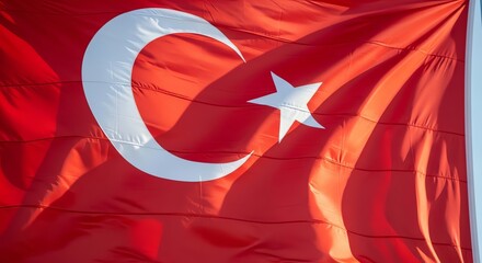 Obraz premium Turkish flag waving in the wind