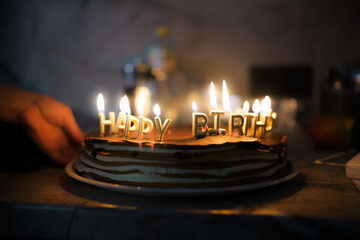 birthday cake with candles