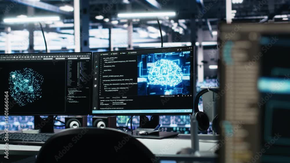 Poster computers in data center supporting ai training workflows and automated infrastructure systems. pc s