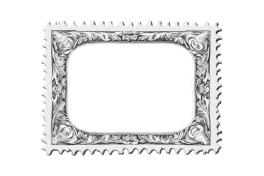 Ornate white frame with empty space