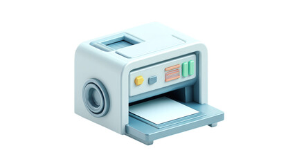 Obraz premium Paper printer icon3D cartoon plastic style, isolated on transparent background 