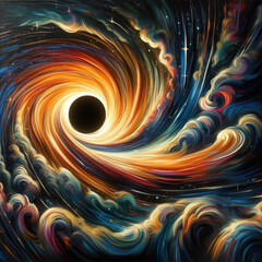 Clouds black hole digital space illustration astronomy art backdrop science concept
