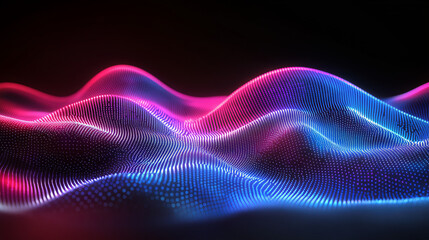 Abstract digital wave form with vibrant neon colors
