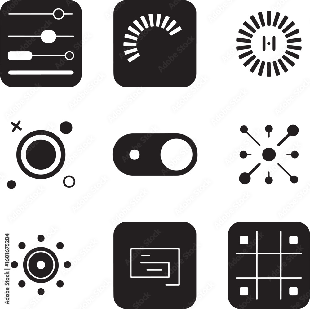 Wall mural collection of modern flat design icons for user interface and app development