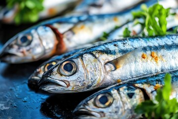 fresh sardines fish on the market