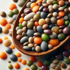 Lentils grains food beans ingredient organic bowl detail