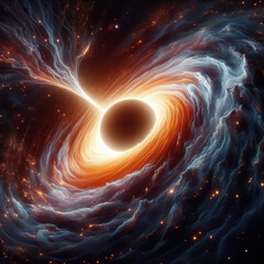 Blackhole space digital illustration astrophysics science background