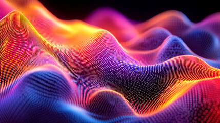 Abstract digital wave patterns in vibrant colors