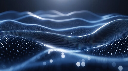 Abstract digital wave design with particles