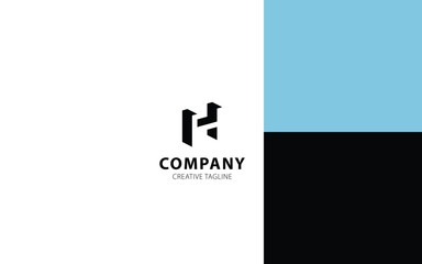 Letter H 3D logo design in isometric Top-Right view for your business