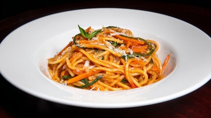 Delicious Spaghetti with Fresh Vegetables and Savory Sauce