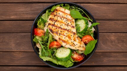 Grilled Chicken Salad with Fresh Vegetables