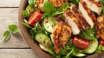 Delicious Grilled Chicken Salad with Fresh Vegetables