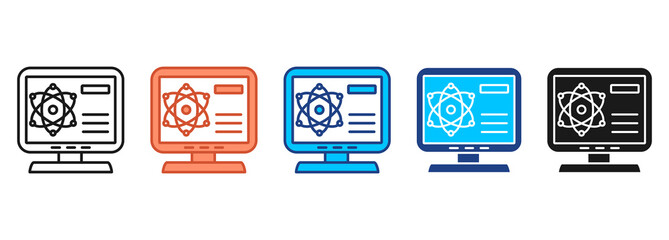 Computer Science Icon Set Multiple Style Collection