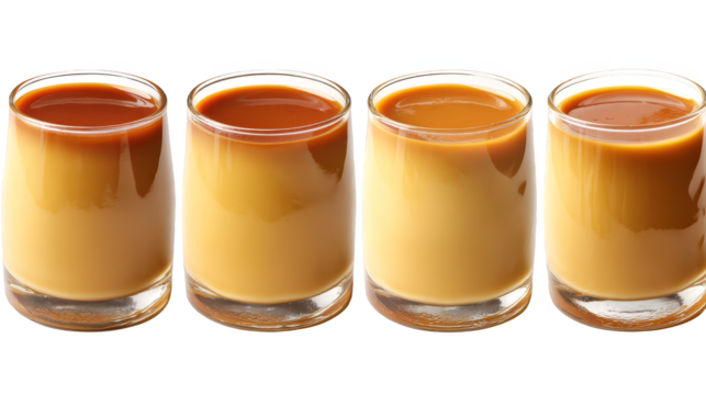 Four glasses of coffee, a perfect start to the day or an afternoon delight four