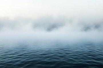 Obraz premium Serene sea with mist and fog, creating a moody atmosphere for meditation and relaxation